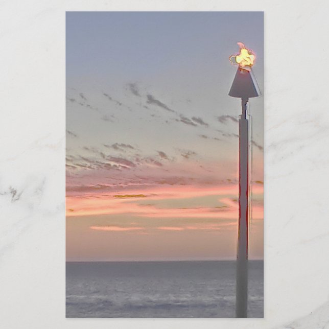 Stationärt papper för Tiki facklasolnedgång (Framsida)