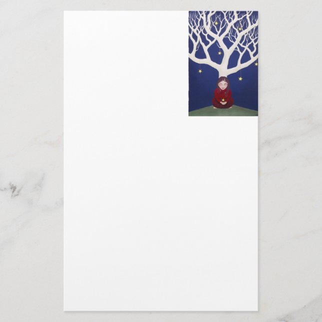 stationärt stjärnaträd brevpapper (Framsida)