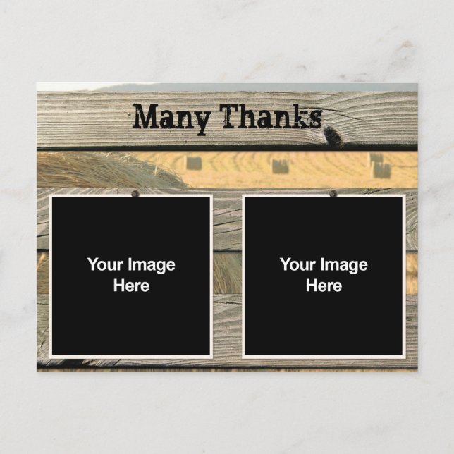 Stationärt tackkort för Bröllop Vykort (Framsida)