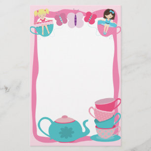Stationärt Teaparty Brevpapper