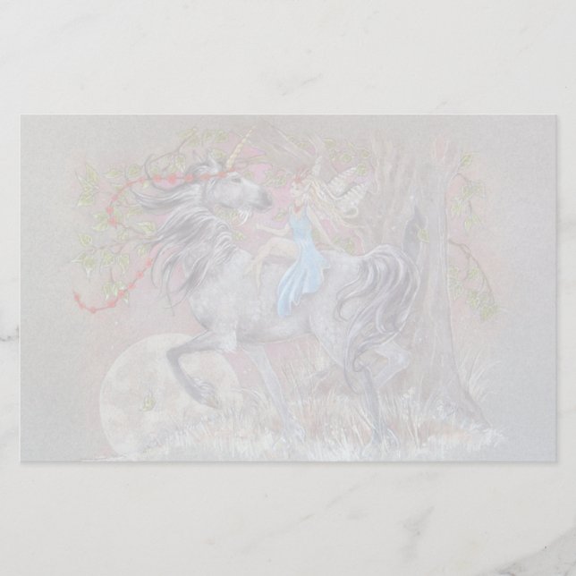 Stationärt - Unicornvalentin Brevpapper (Framsida)