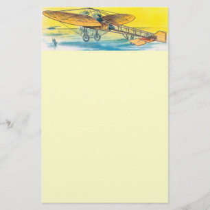 Stationärt vintageflygplan brevpapper