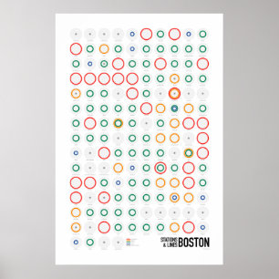 Stationer & Linjer: Boston (Lätt) Poster