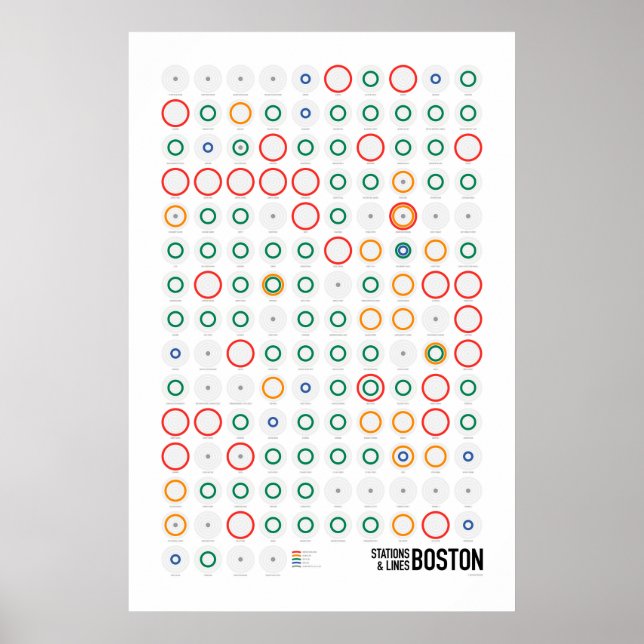 Stationer & Linjer: Boston (Lätt) Poster (Framsidan)