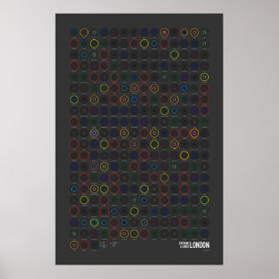 Stationer & Linjer: London (Mörk) Poster