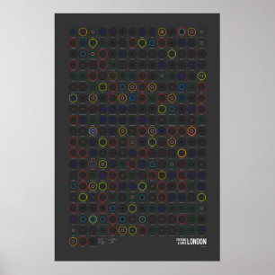 Stationer & linjer: London (mörk) Poster