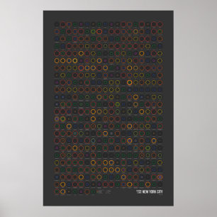 Stationer & Linjer: New York City (Mörk) Poster