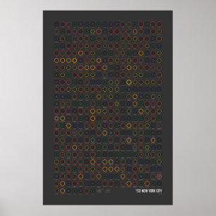 Stationer & linjer: New York City (mörk) Poster