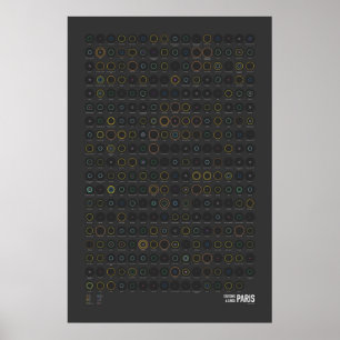 Stationer & Linjer: Paris (Mörk) Poster