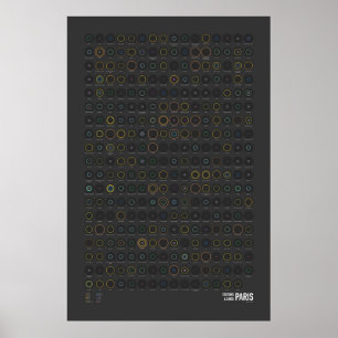 Stationer & linjer: Paris (mörk) Poster