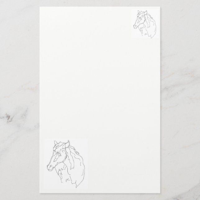 Stationeriet Teckning i en häst Brevpapper (Framsida)