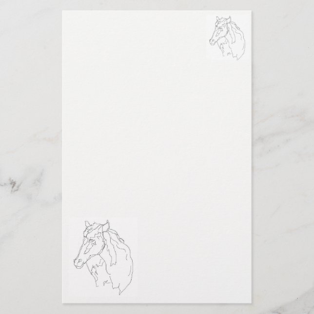 Stationeriet Teckning i en häst Brevpapper (Framsida)