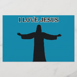 Stationery i love jesus brevpapper