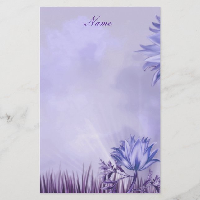 Stationery Lilac Mauve Flower Brevpapper (Framsida)