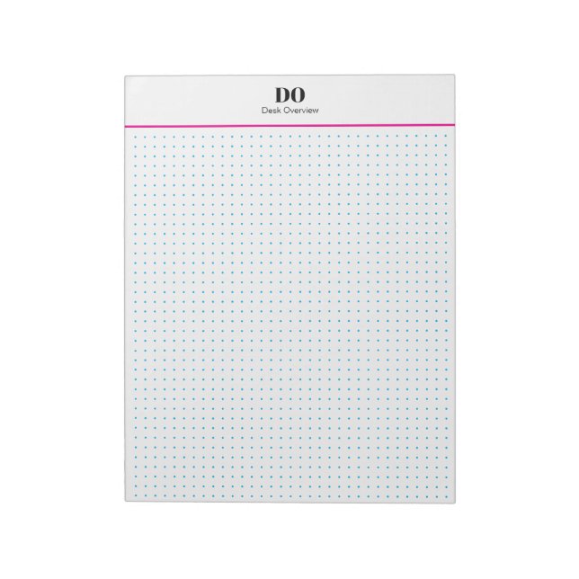 Stationery Monogram Initials Dot Grid Notepad Anteckningsblock (Roterad)