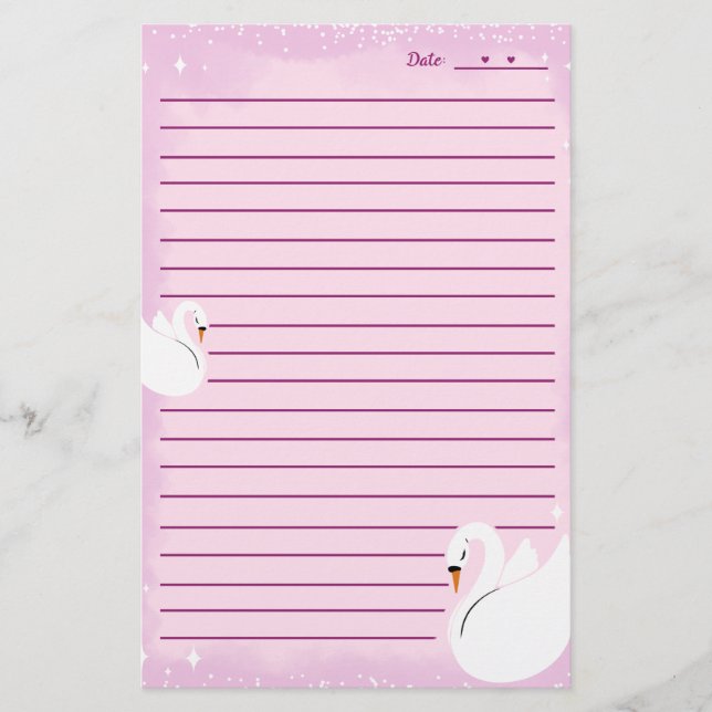 Stationery paper Swan delicate  Brevpapper (Framsida)