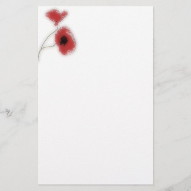 Stationery poppy brevpapper (Framsida)