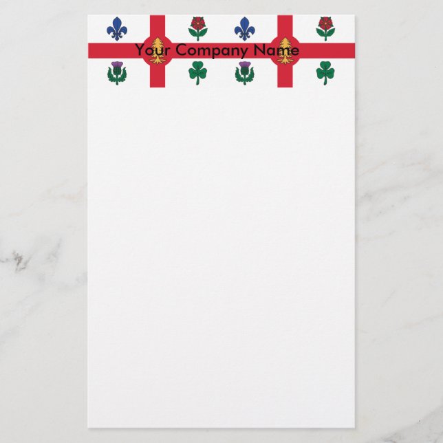 Stationery with Flag of Montreal, Canada Brevpapper (Framsida)
