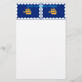 Stationery with Flag of Quebec City, Canada Brevpapper