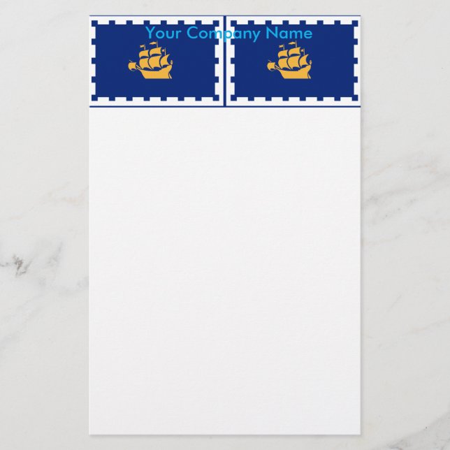 Stationery with Flag of Quebec City, Canada Brevpapper (Framsida)