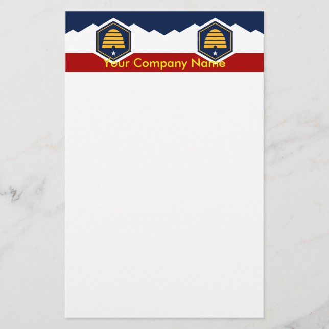 Stationery with Flag of Utah, USA Brevpapper (Framsida)