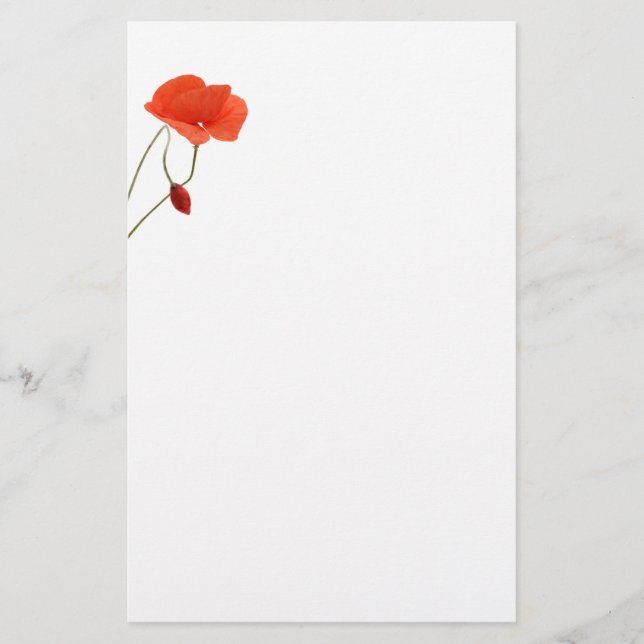 Stationery with two poppies brevpapper (Framsida)