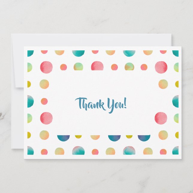 Stationskort med prickad Tack Inbjudningar (Framsida)