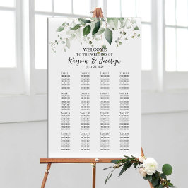 Stationsschema 16 bord för Grey elegant bröllop Poster