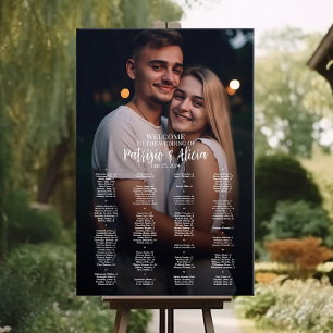 Stationsschema för bröllop med foto i alfabetisk o poster