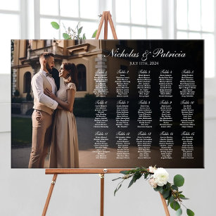 Stationsschema för bröllop med modern fotoelegant poster