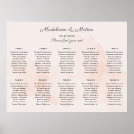 Stationsschema för romantisk persika och grått brö poster