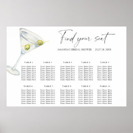 Stationsschema för Torr Martinis Cocktail Bröllop Poster