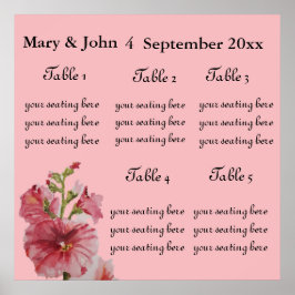 Stationsschema över "Hollyhock" i blommigt Bröllop Poster