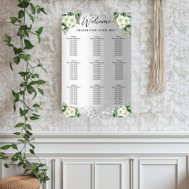Stationsschema över vita blommigtar bröllop poster