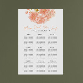 Stationsschemat Peach vår blommar bröllop poster