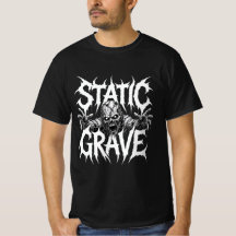 Statisk Grav Skräck Gothic Grafisk T-Shirt