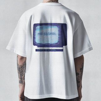 Statisk Min Huvud - 90-Tal Retro TV Glitch Konst T Shirt