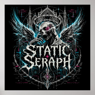 Statisk Seraf Gotisk Cyberpunk Grafik Poster