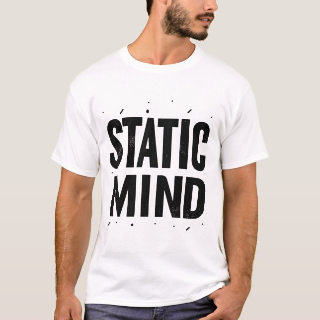 Statisk Sinne Grainy Minimalist Typografi Grafik T Shirt (Framsida)