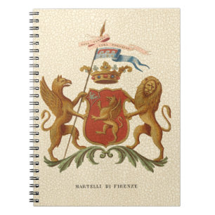 Statiskt heraldiskt badge med Griffin och Lejonare Anteckningsbok