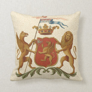 Statiskt heraldiskt badge med Griffin och Lejonare Kudde