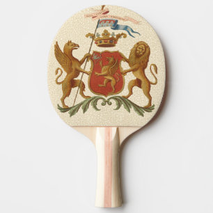 Statiskt heraldiskt badge med Griffin och Lejonare Pingisracket