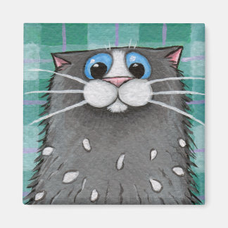 Statiskt laddad Grått Cat Magnet