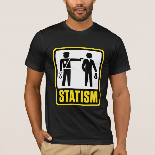 Statismvarning undertecknar skjortan t-shirt (Framsida)