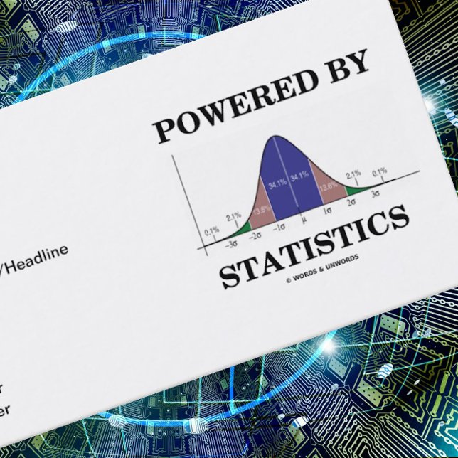 Statistik (Bell Curve Attitude) Visitkort (Stats attitude business card for anyone who is "Powered By Statistics")