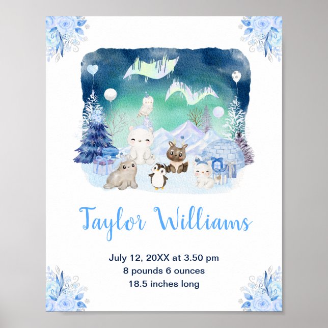 Statistik över arktiska djur i norra Ljus Poster (Framsidan)