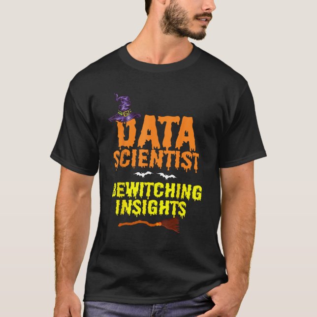 Statistik över Halloween Data Scientist Mining Ana T Shirt (Framsida)