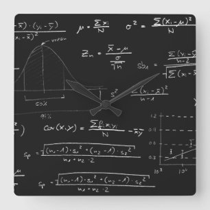 Statistikblackboard Fyrkantig Klocka