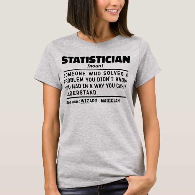 Statistiker Noun Definition Spreadsheet funny T Shirt (Framsida)