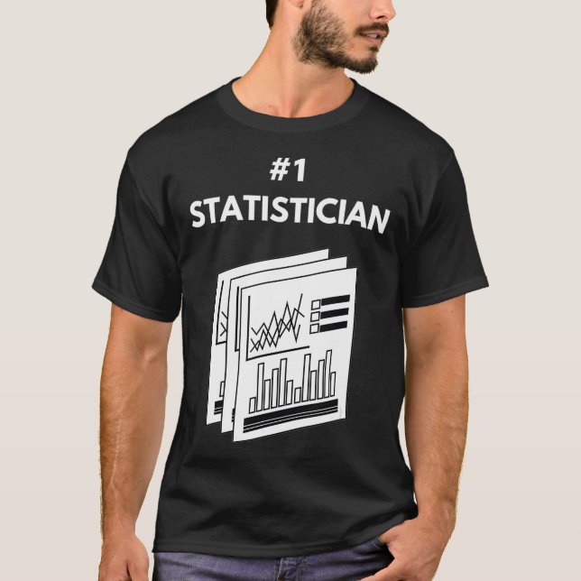 Statistiker nummer ett stort datamedatastatistik t shirt (Framsida)